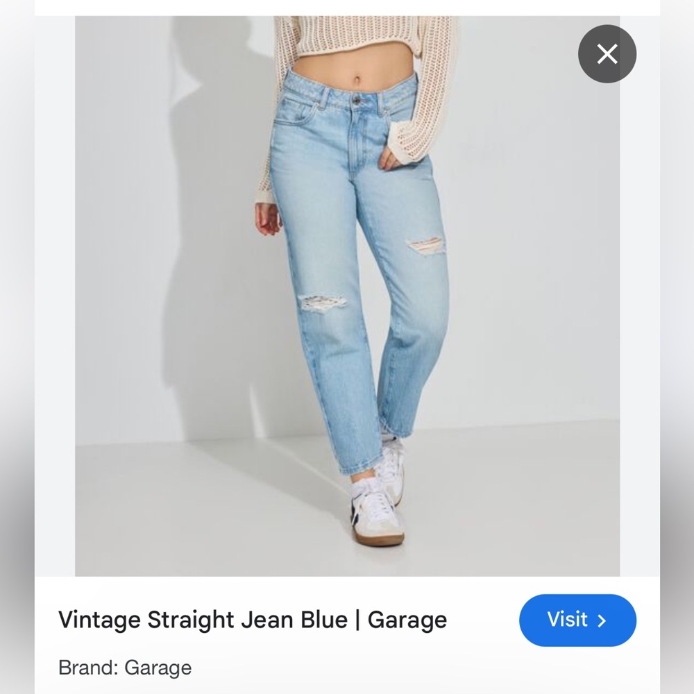 Garage Light Blue Vintage Straight Jeans size 1